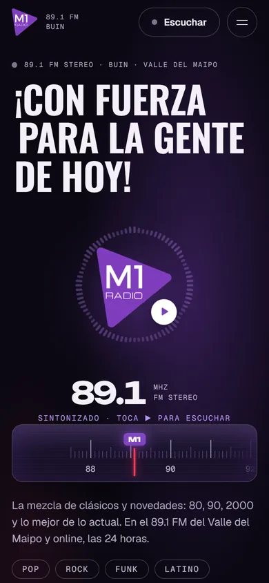 m1radio.cl en celular