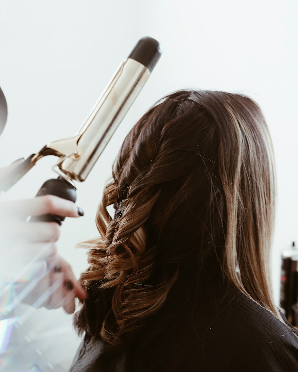 Waves made with a curling iron