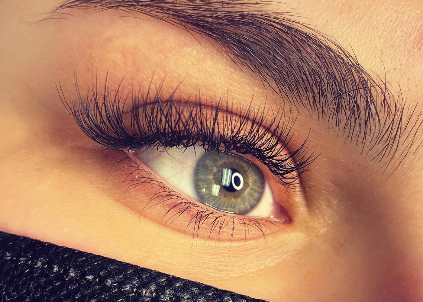 Eye with long lashes
