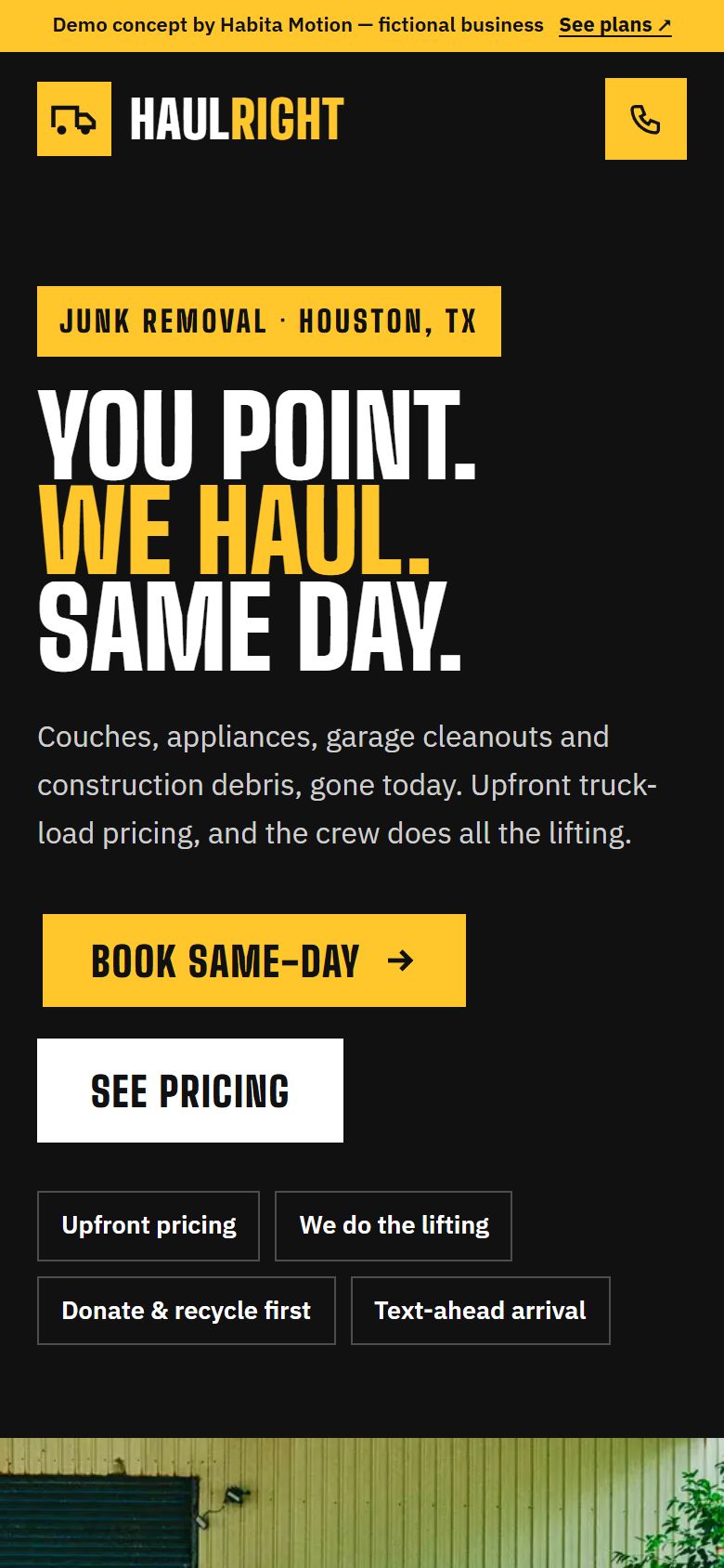 Website design for junk removal
